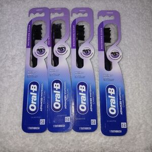 Oral-B Charcoal Whitening Toothbrush, Medium Bristle, Black Color (Pack of 4)
